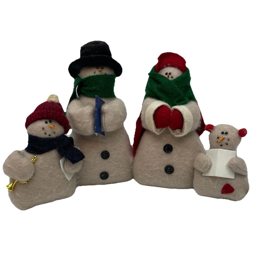 Vintage Felt Snowman Carolers Set Christmas Decor Delton Family Choir‎